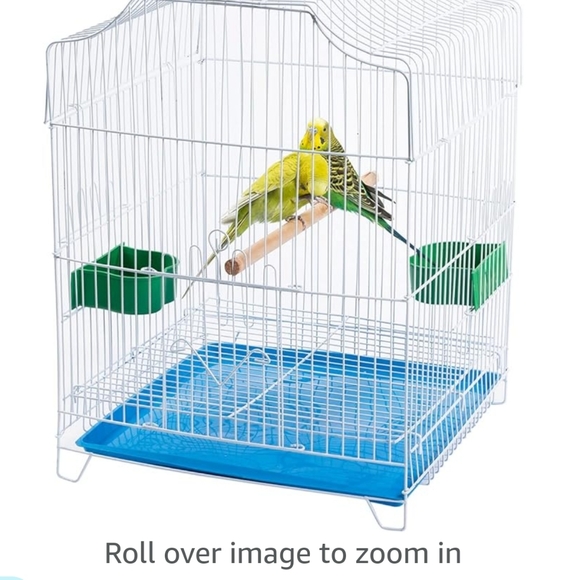 Small bird travel cage with blue plastic removable tray - Picture 1 of 8